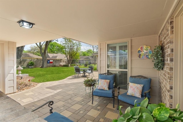 view of patio featuring a fenced backyard