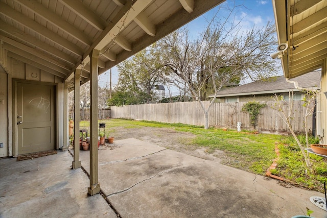 view of patio featuring a fenced backyard