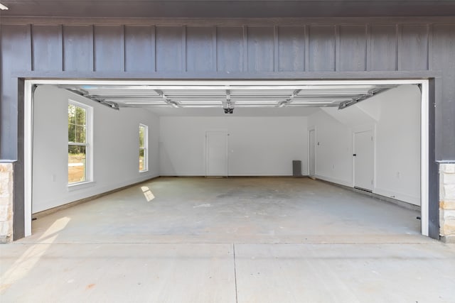 garage featuring baseboards