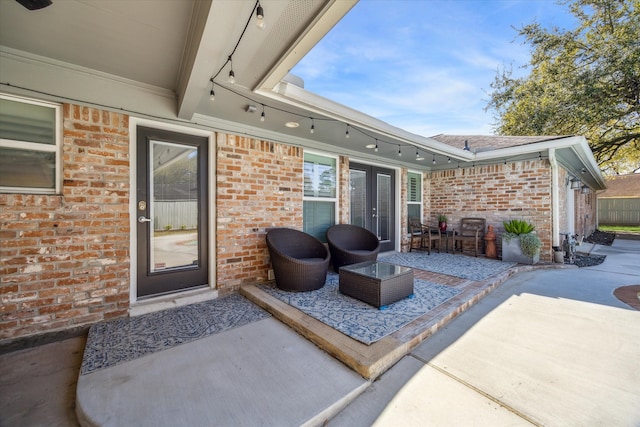 view of patio with french doors