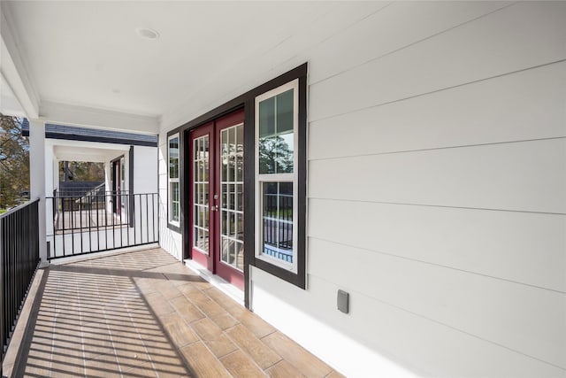 balcony with french doors