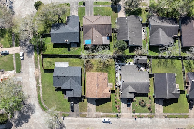 aerial view with a residential view