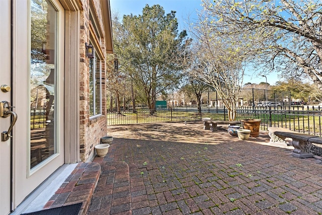 view of patio with fence