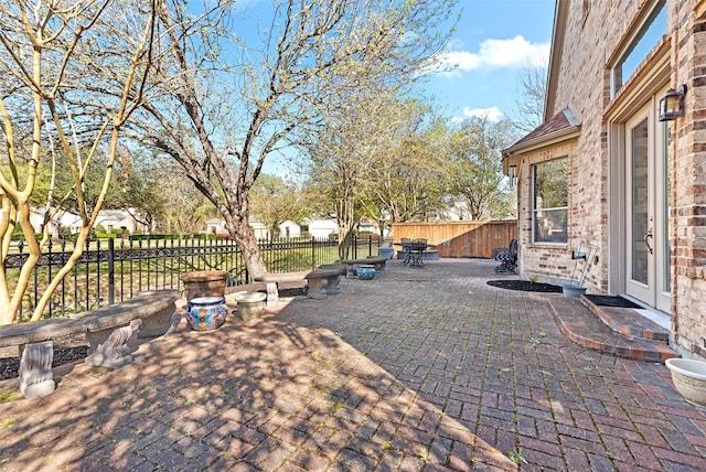 view of patio with a fenced backyard