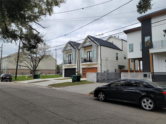 exterior space with curbs and a residential view