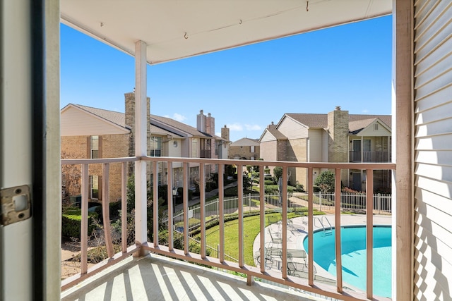 balcony with a residential view