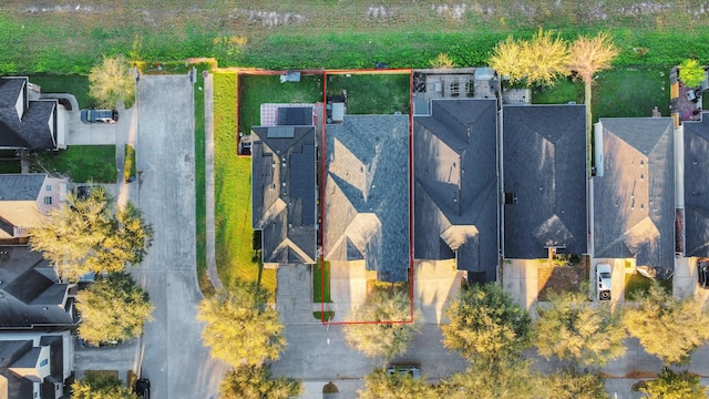 aerial view with a residential view