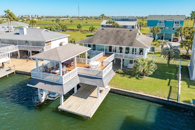 exterior space featuring a water view