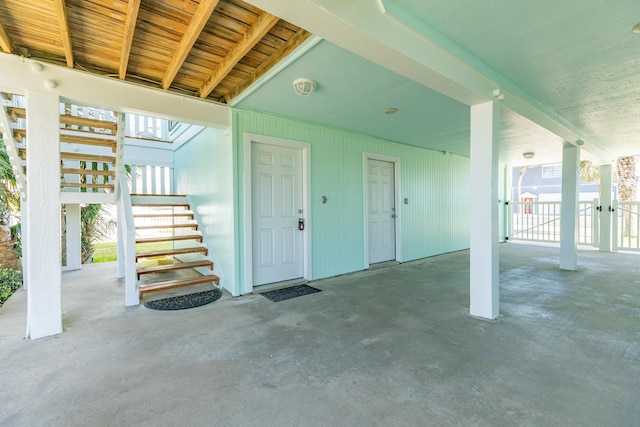 view of patio featuring stairs