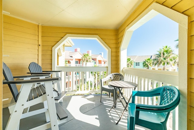 balcony with a residential view