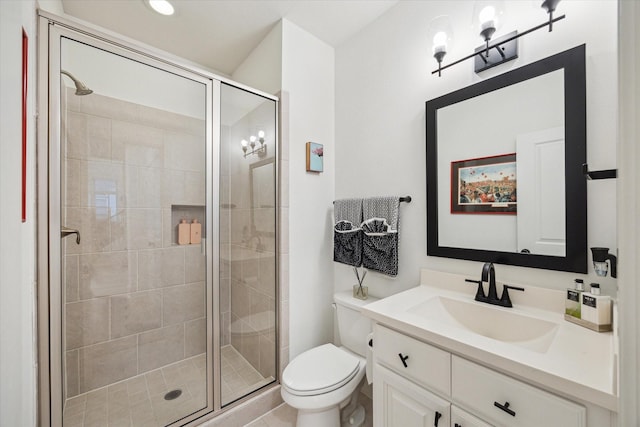 727 Dorothy St, Houston, TX 77007 - bathroom with a shower stall, vanity, and toilet