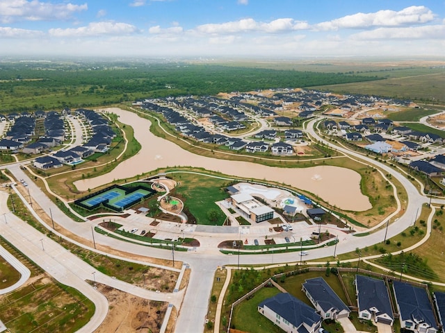 aerial view with a residential view