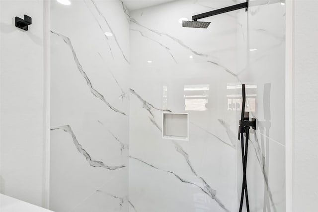 details with a marble finish shower