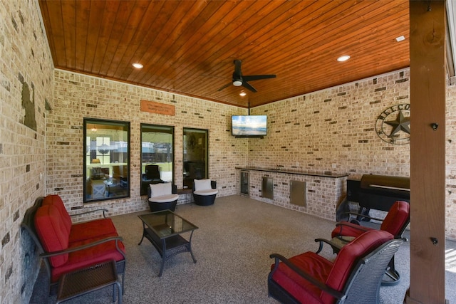 view of patio with a ceiling fan