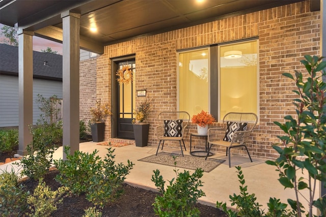 view of patio with a porch