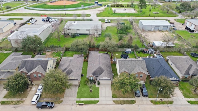 bird's eye view with a residential view