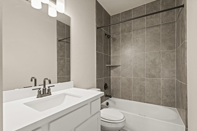 5617 Iris Harvest Dr, Houston, TX 77091 - full bathroom with vanity, shower / bathtub combination, and a textured wall