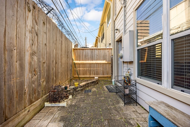 view of patio featuring a fenced backyard