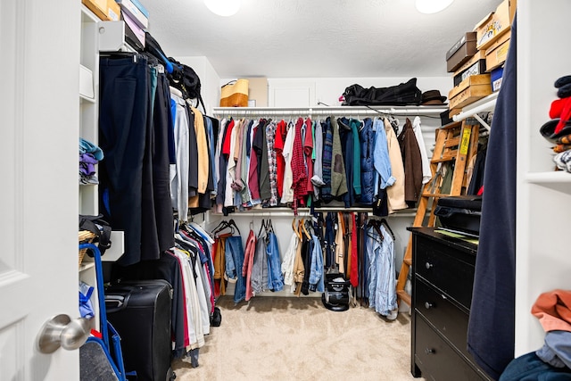 walk in closet featuring carpet