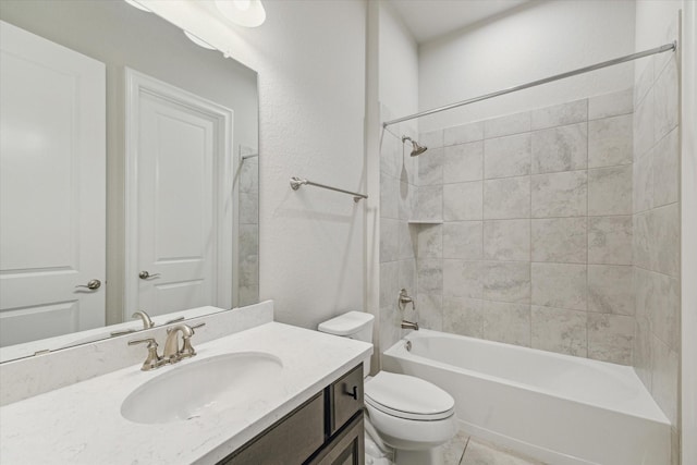 full bathroom featuring vanity, shower / bathing tub combination, and toilet