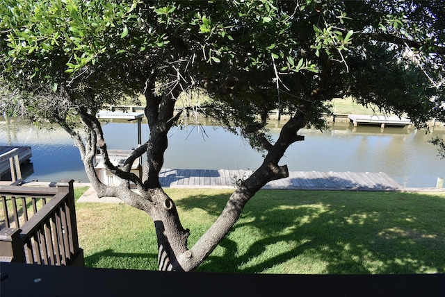 water view with a boat dock