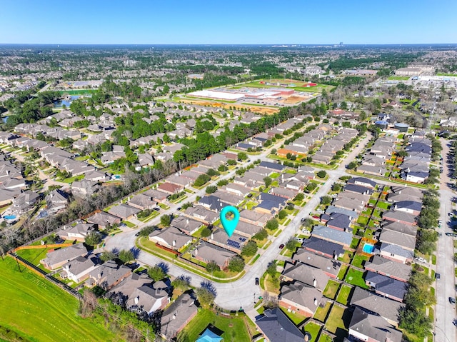 birds eye view of property featuring a residential view