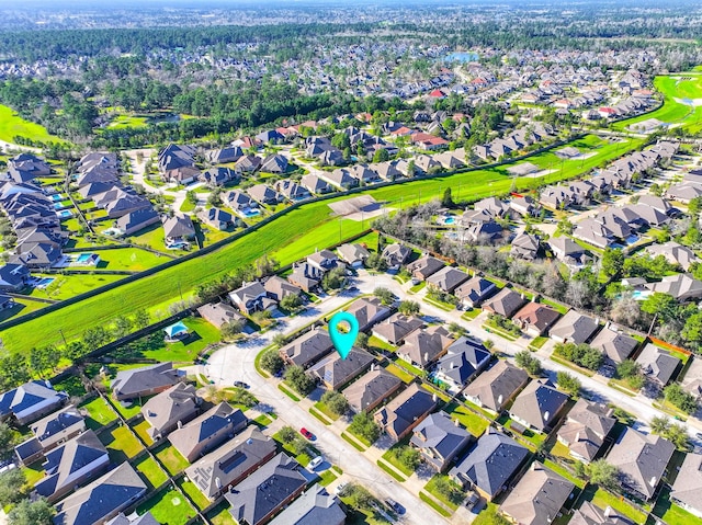 drone / aerial view with a residential view