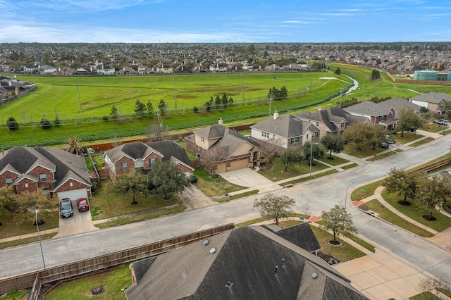 birds eye view of property with a residential view