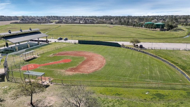 aerial view with a rural view