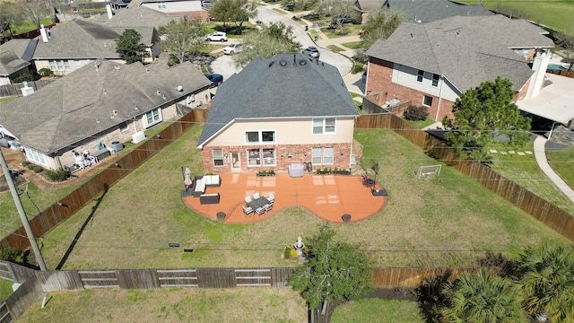 drone / aerial view with a residential view