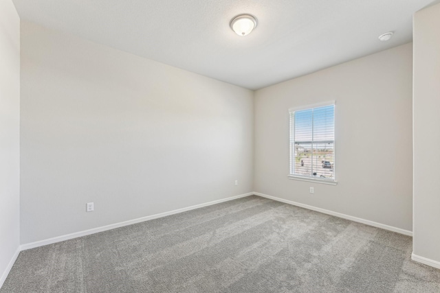 spare room featuring baseboards and carpet flooring