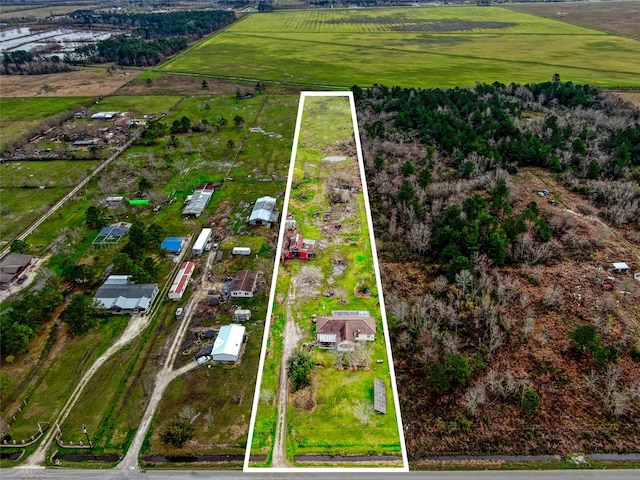 aerial view featuring a rural view