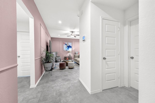 hallway with baseboards