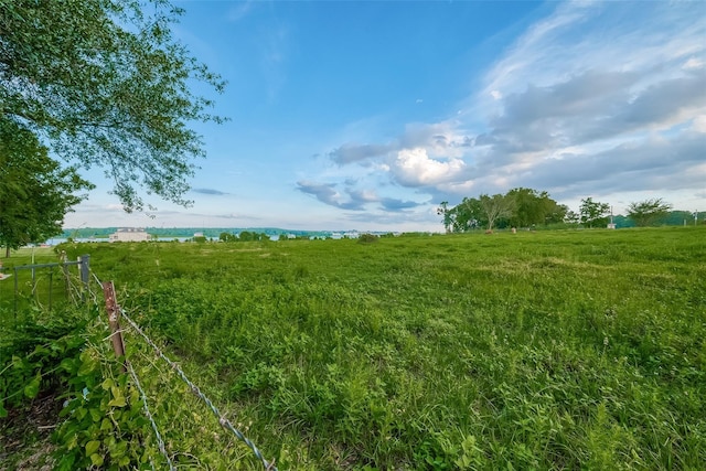 view of yard with a rural view