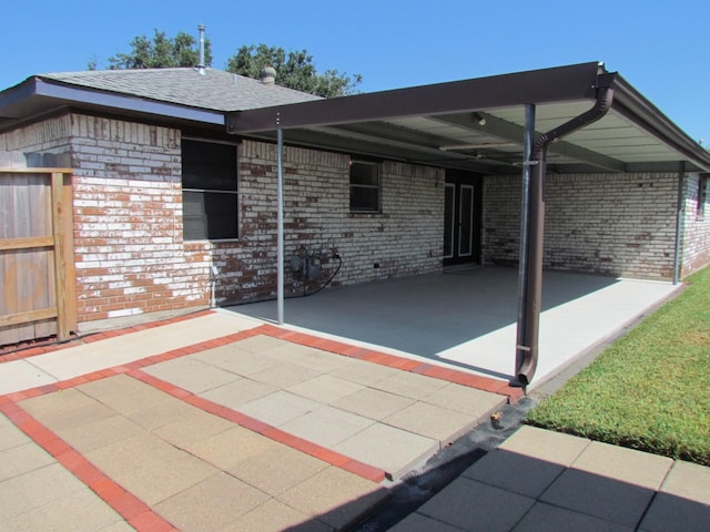 view of patio with a carport