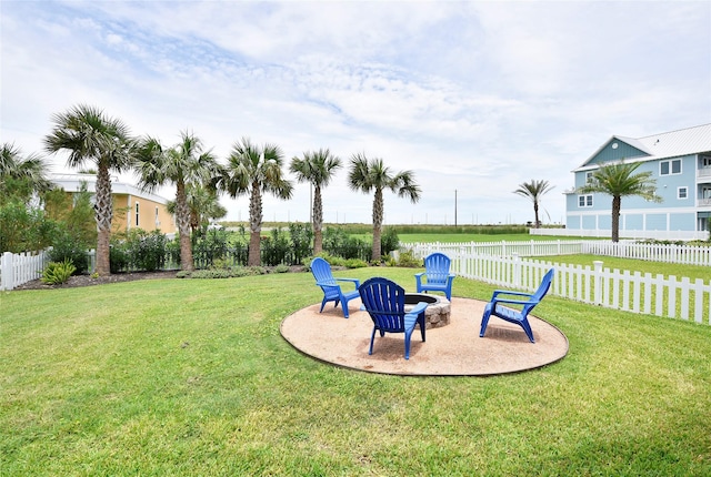 view of yard featuring a patio and fence