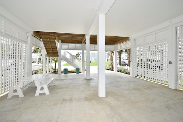 view of patio with stairs