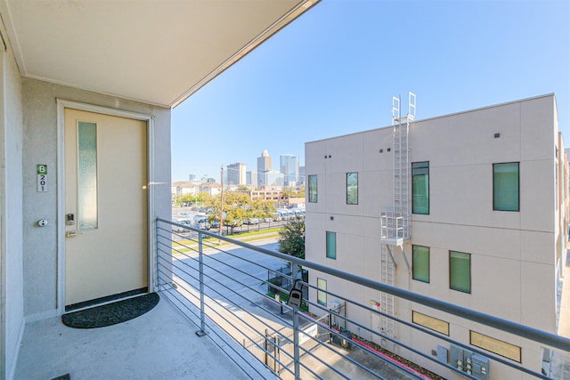 balcony with a view of city