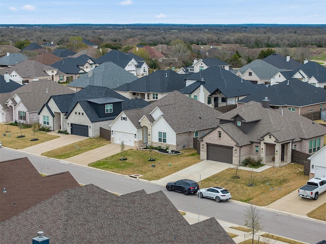 bird's eye view with a residential view