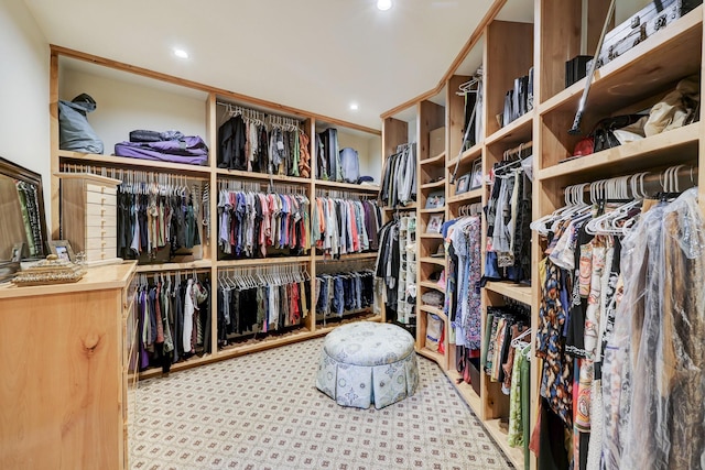 view of walk in closet