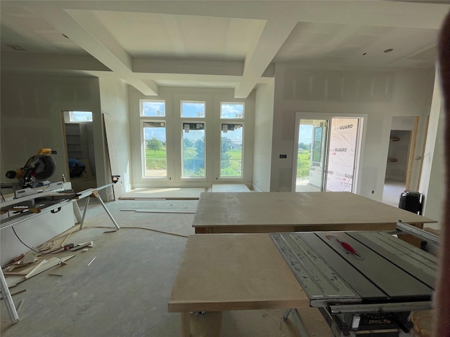 299 Peninsula Point Dr, Montgomery, TX 77356 - kitchen featuring beamed ceiling