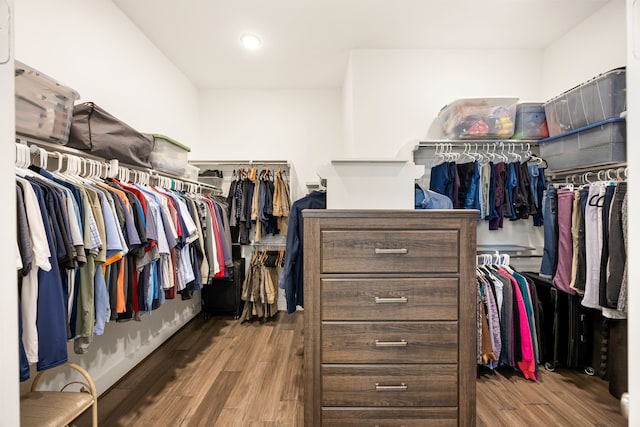 spacious closet with wood finished floors