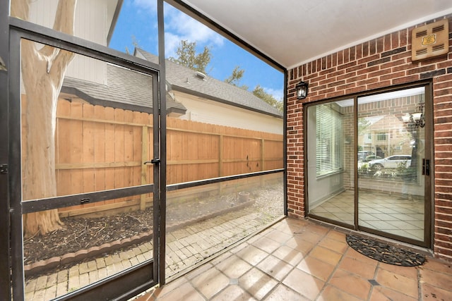 view of unfurnished sunroom