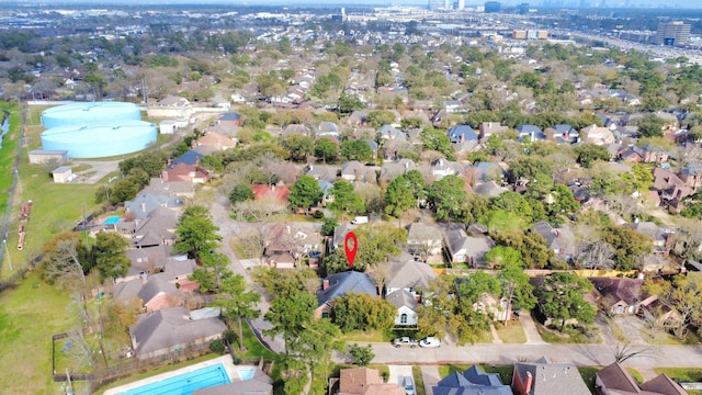 aerial view with a residential view