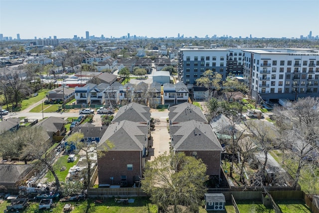 drone / aerial view with a view of city