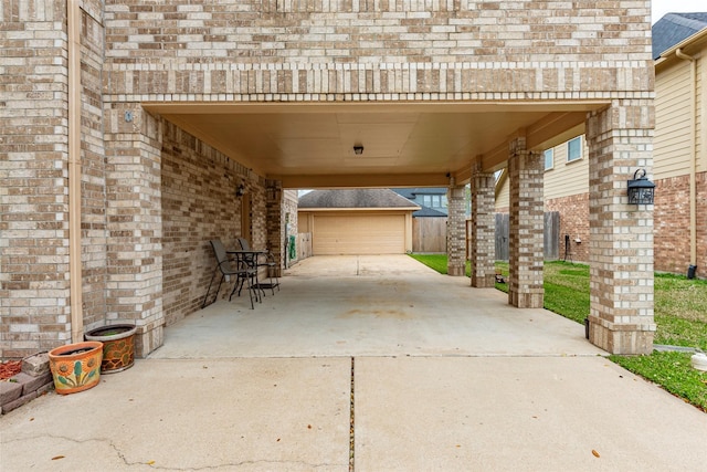 view of patio / terrace with an outdoor structure