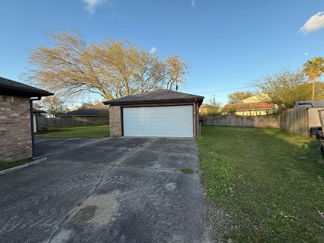 detached garage with fence