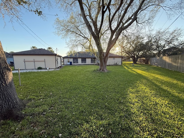 view of yard with fence