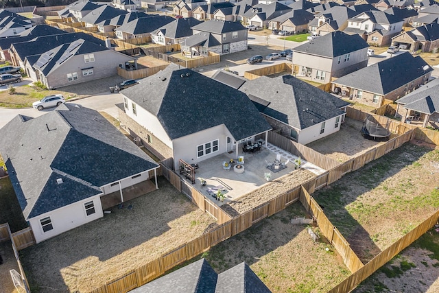 aerial view with a residential view