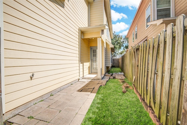 view of yard with a patio area and fence